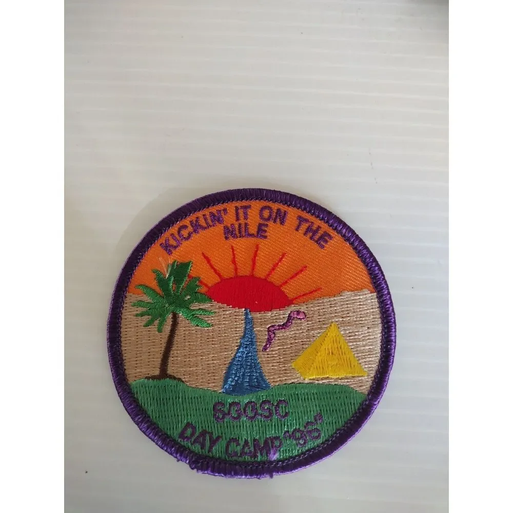 Vintage 1996 GIRL SCOUTS CLUB Felt Patches Colorful Kickin'it On The‎ Nile